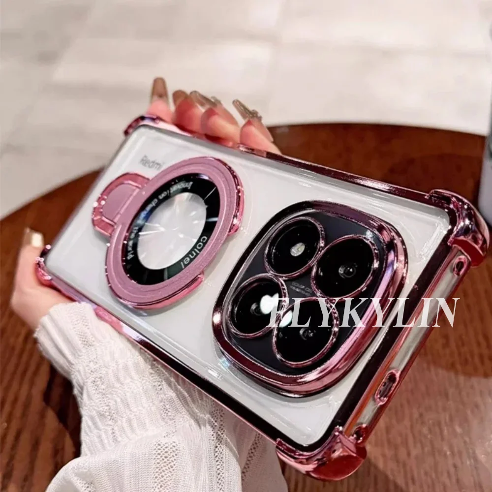 Phone Case For Samsung A17 A16 A36 A56 A15 A25 A35 A55 A14 A34 A54 Soft Silicone Shockproof Electroplated Magnetic Bracket Box