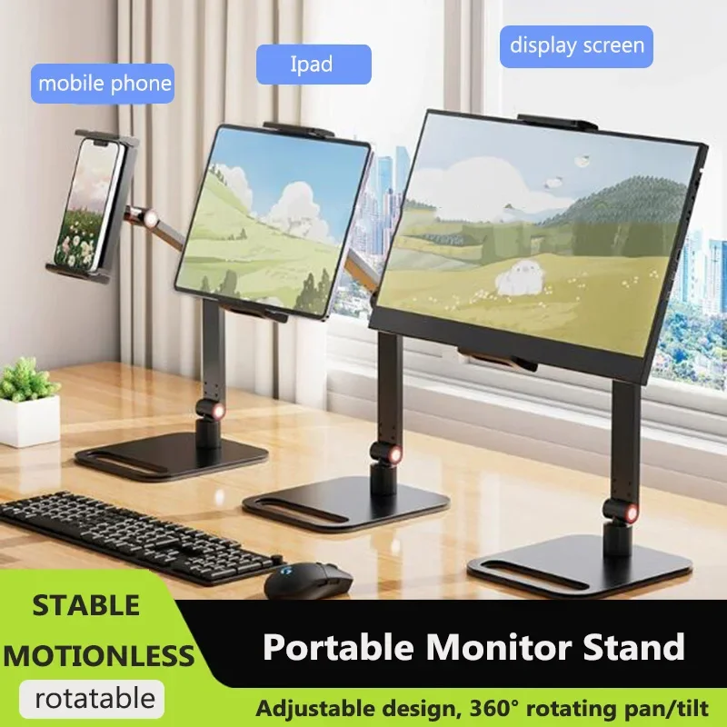 Portable Monitor Holder for 12-17.3 Inch Screen No Drilling Phone Adjustable Laptop Gaming Expandable Desktop Clamp Stand