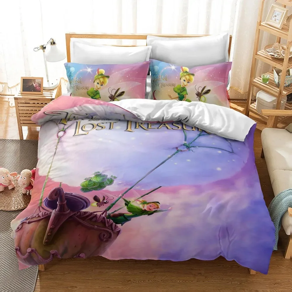 

Quilt set, Tinker Bell duvet cover, pillowcase, Disney bedding set for boys and girls, home bedroom duvet cover 175x220cm