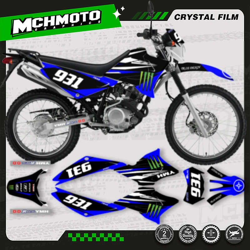 

MCHMFG MOTOR Motorcycle Graphics Background Decal Stickers Kits Number Name Custom For YAMAHA XTZ125