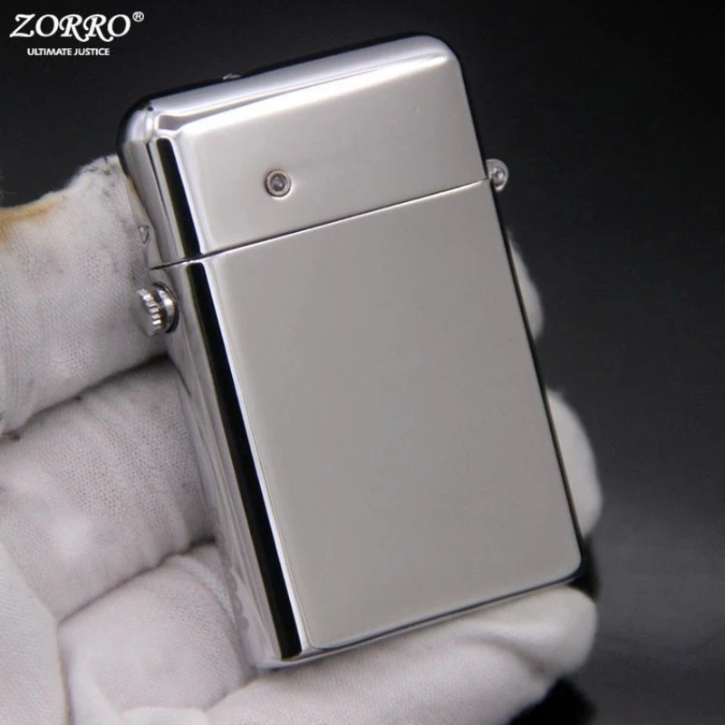 ZORRO Windproof Lighter Brass Bright Chrome Kerosenes One-click Ejection Ignition Exquisite Engraving Customizable