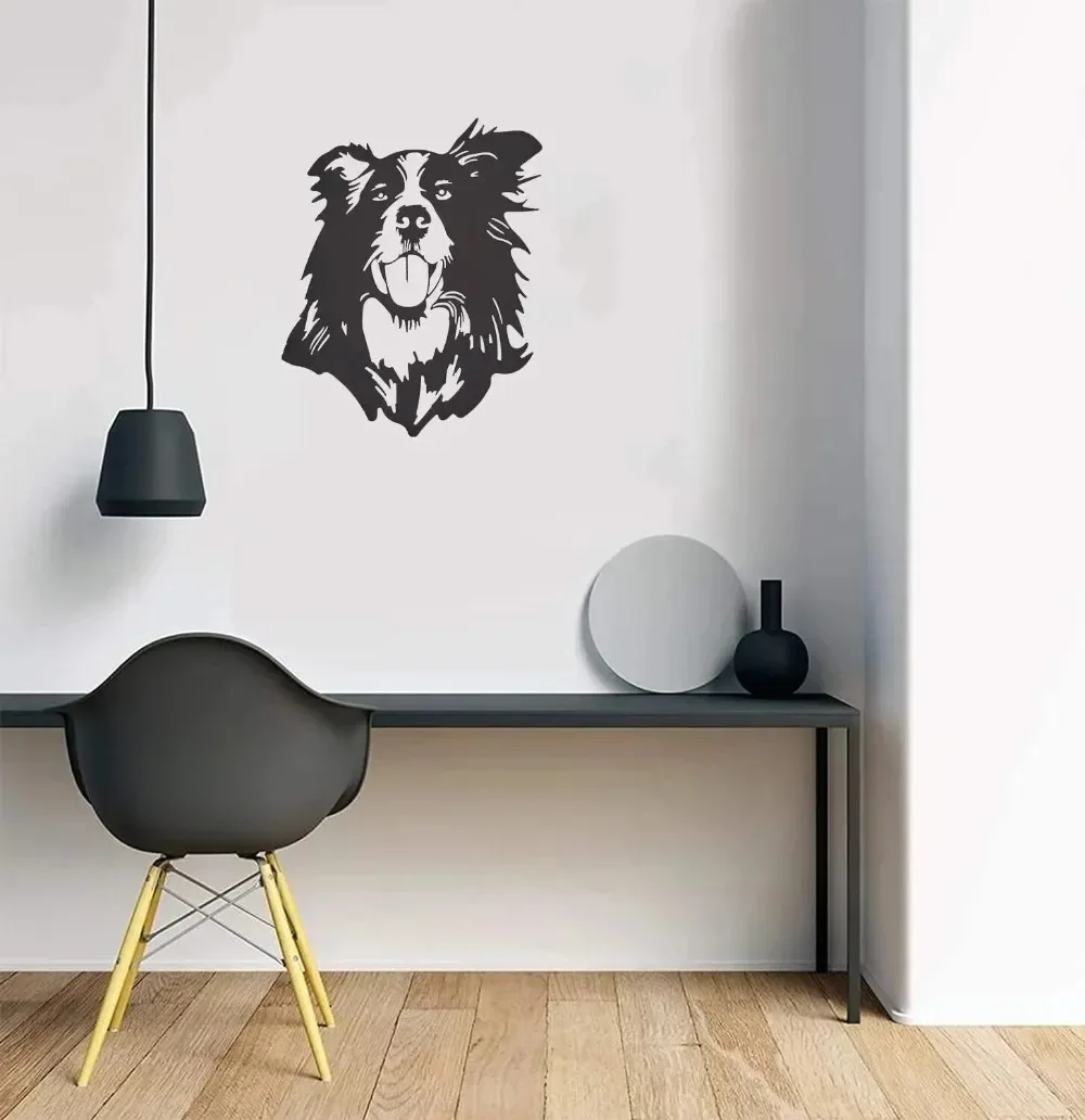 CIFBUY Border Collie Metal Wall Art Silhouette Hanging Decoration For Home Living Room Bedroom Farmhouse Decor Gift Ornament