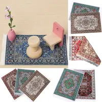 Turkish Style Miniature Weaving Rug Playing House Floor Coverings Dollhouse Carpet 1:12 Scale Doll Accessories 2