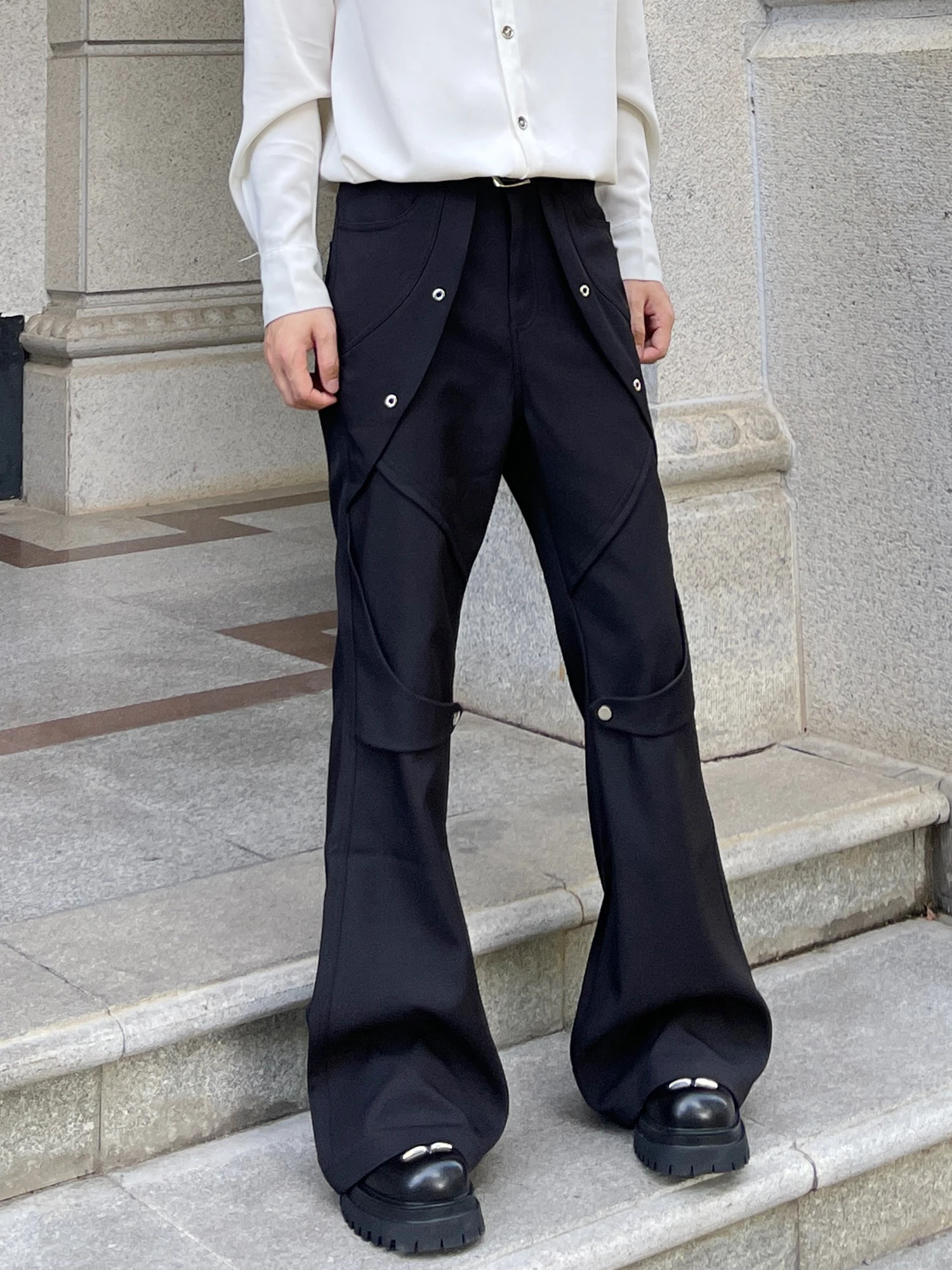 Summer New Korean Version of Black Micro-pull Trousers Handsome Men's High-end Fashion Trend Casual Loose Trousers