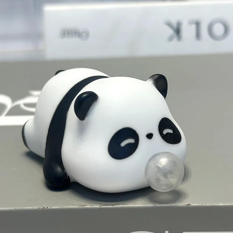 Panda dos desenhos animados animal bolha soprando squeeze brinquedo divertido alívio do estresse brinquedo sensorial crianças adultos presente de descompressão de alta qualidade