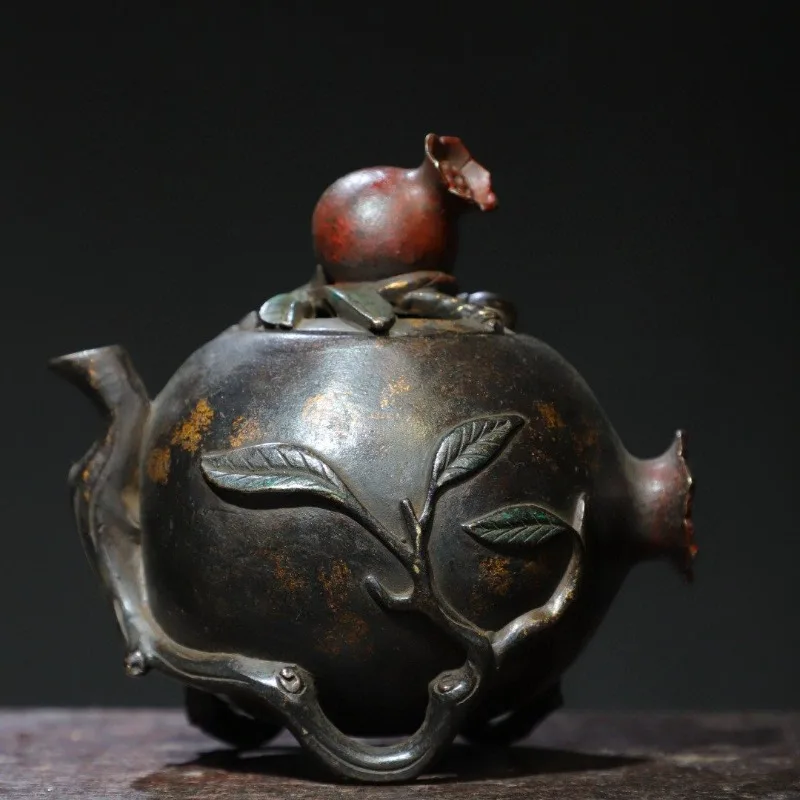 Hand-Cast Premium Pure Copper Pomegranate Incense Burner - 5.9