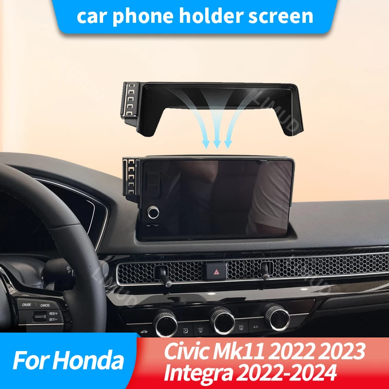 Car Phone Holder Screen Mount For Honda Civic Mk11 2022 2023 Integra 2022 2023 2024 GPS Car Bracket Auto Accessories.