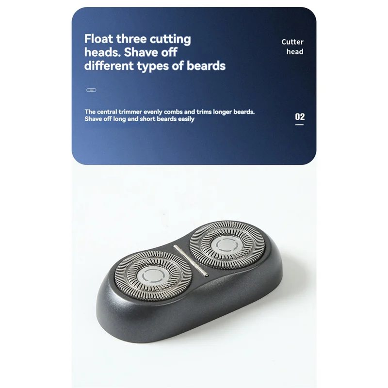 لشاومي Mijia S200 ماكينة حلاقة كهربائية بديلة لرأس شفرة دوارة مزدوجة شفط مغناطيسي