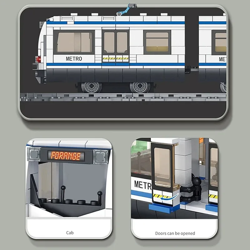 Technische Stadt Power Train Eisenbahn Track Bausteine U-bahn Station Fahrzeug Montieren Ziegel Spielzeug Geschenk Für Kinder Kinder Jungen