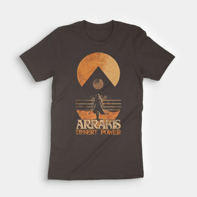 

Arrakis Desert Power 0408 Retro DUNE Sic fi fan Gift t shirt 100% cotton printed Short-sleeve Graphic clothes All size Tops