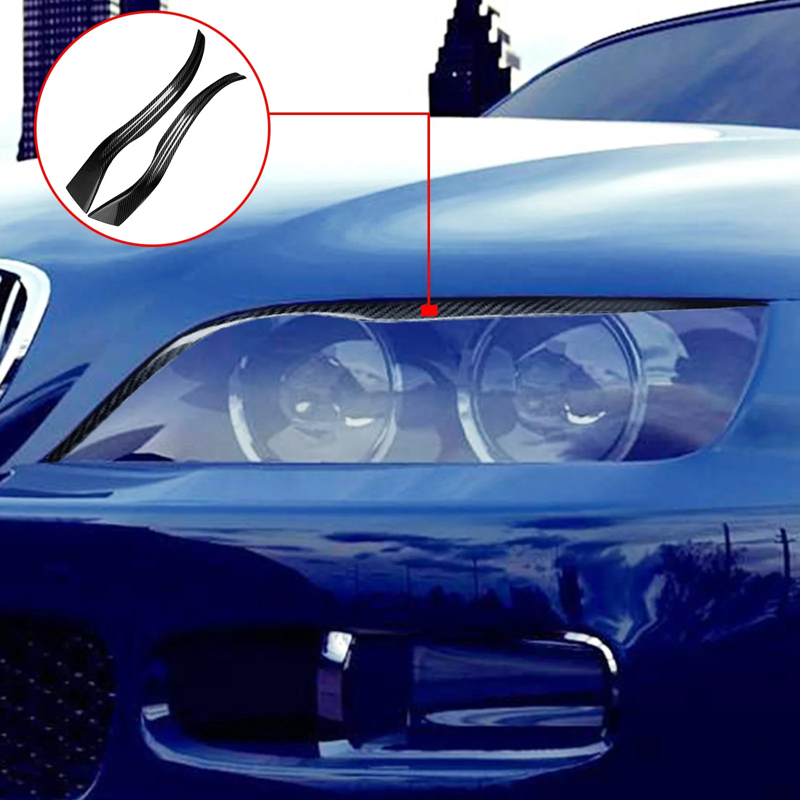 For BMW Z3 1996-2002 2x Real Carbon Fiber Headlight Eyebrow Eyelid Cover Trim