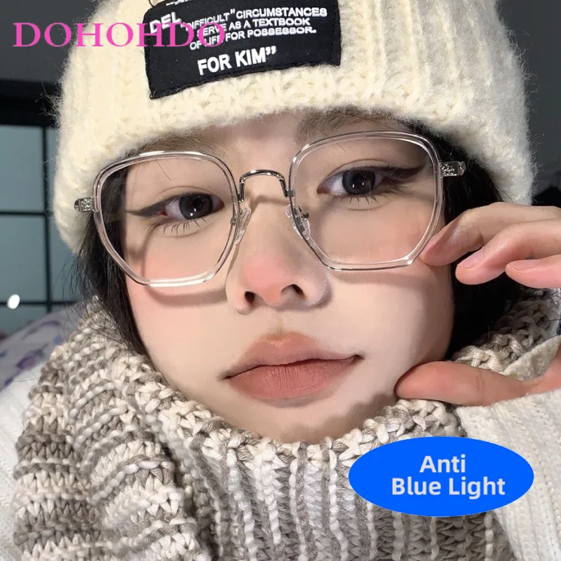 

New Luxury Brand Design Metal Frame Square Eyeglasses Men Women Fashion Classic Computer TR90 Anti Blue Light Eyeglasses Unisex