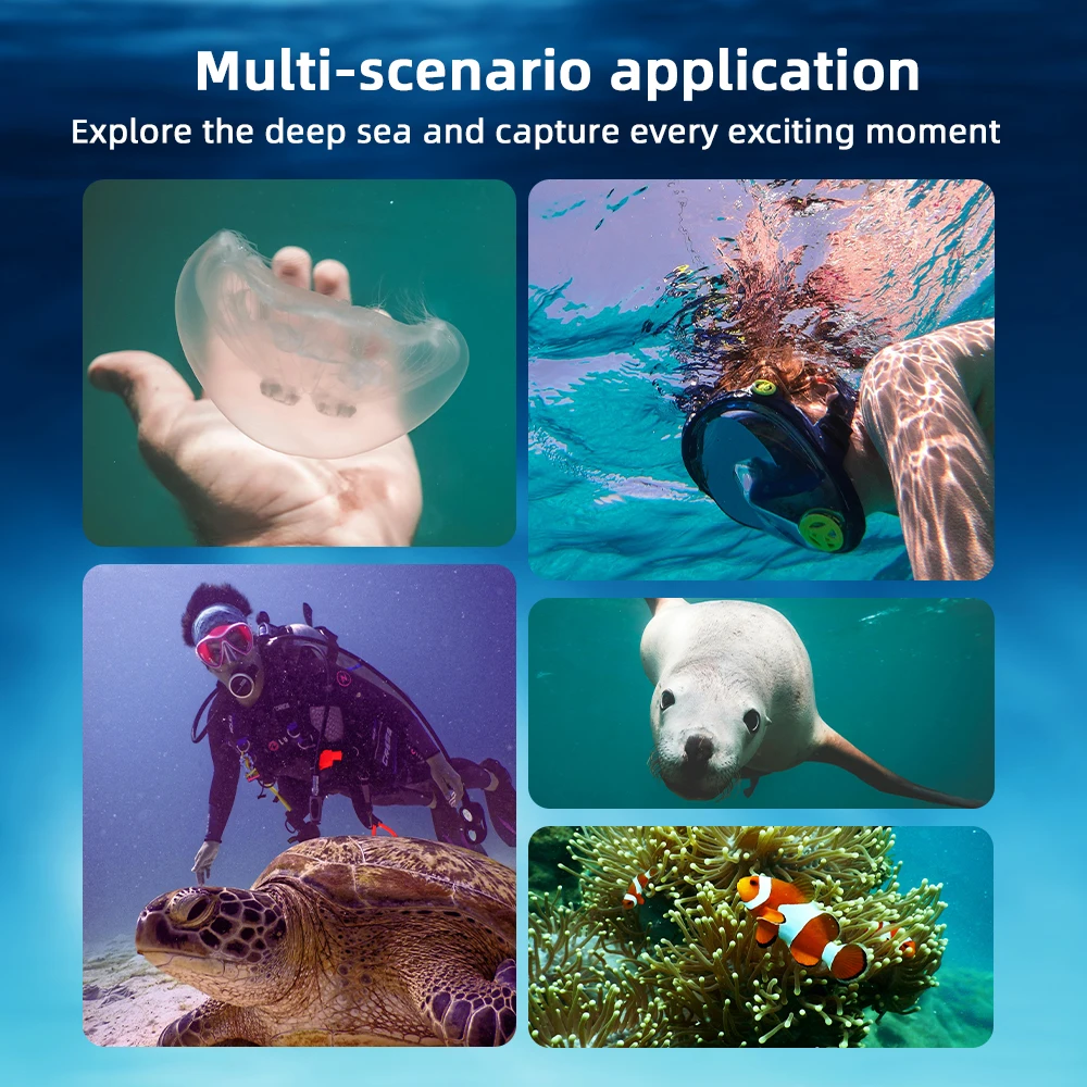 Flymile-GoProヒーロー用の防水ケース,強化ガラスレンズ,水中ダイビングハウジングカバー,カメラアクセサリー,ヒーロー13,12,60m