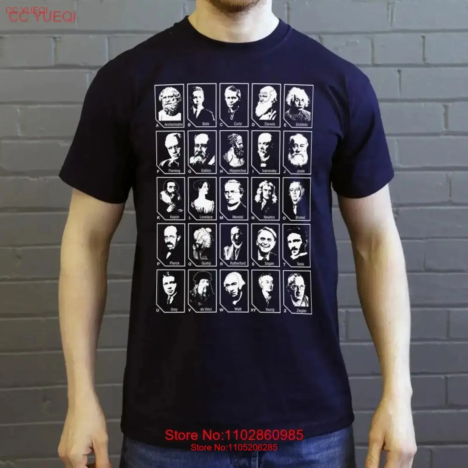 A Z Of Scientists T Shirt vintage Washed Slightly Unisex Casual designer clothes Top For Everyday Wear Breathable fashion homme