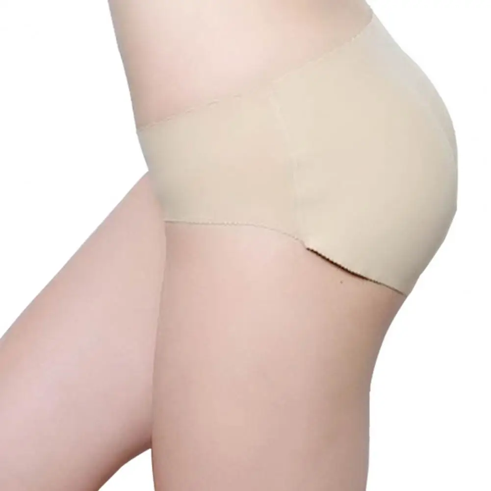 Built-in Spongy Underpants Peach Butt Briefs Women Seamless Solid Color Butt Enhancer Hip Lifting Panties Padded Underwear