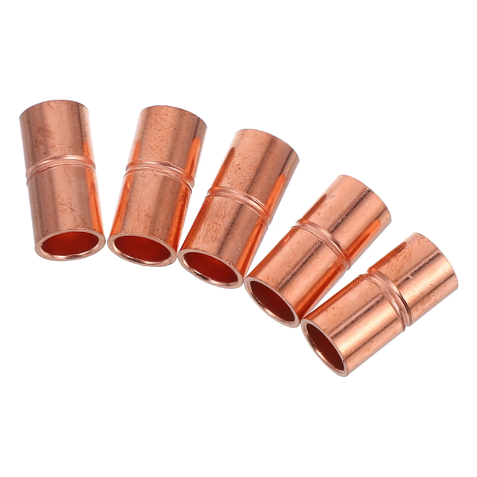 

5Pcs Straight Copper Coupling Fittings Hvac Systems Rolled Tube Stop Leak Resistant Reliable Copper Crimping Tool Plumbing
