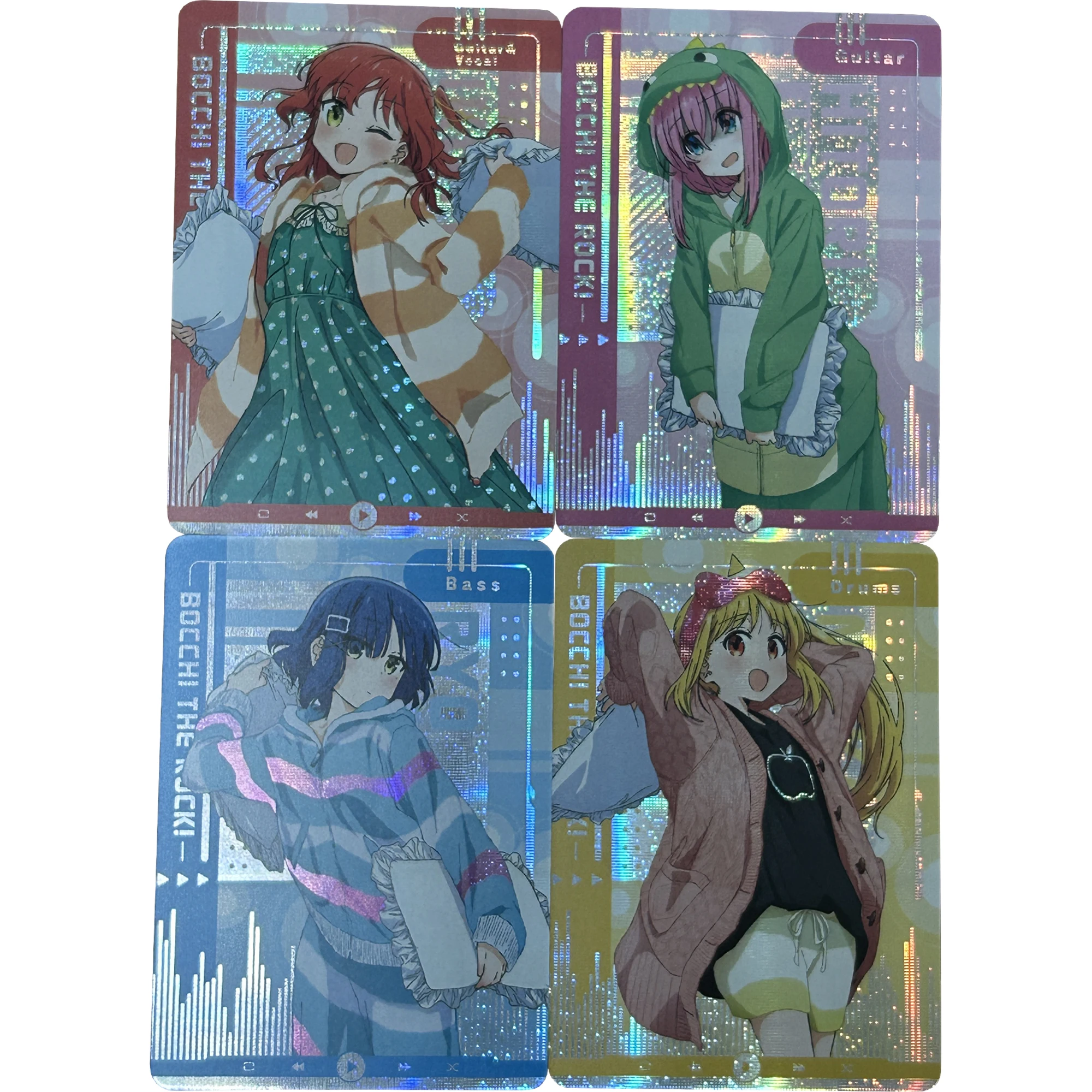 4Pcs/set Diy Self Made BOCCHI THE ROCK! Flash Card Gotoh Hitori Yamada Ryo Kita Ikuyo Kawaii Gift Toy Game Anime Collection Card