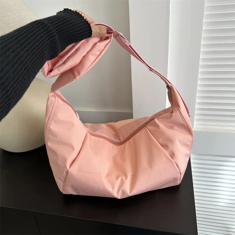 Casual Nylon Hobos Crossbody Bag for Women Shoulder Bag Large Capacity Messenger Bag Lady Travel Shopper Tote Trend Dumpling Bag