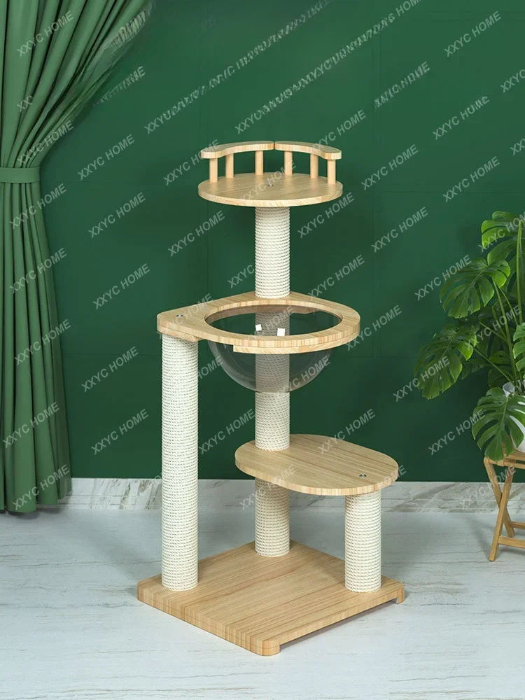 Cat Climbing Frame Cat Nest Tree Integrated Scratching Pole Cat Scratch Trees Solid Wood Optimus Prime Rack