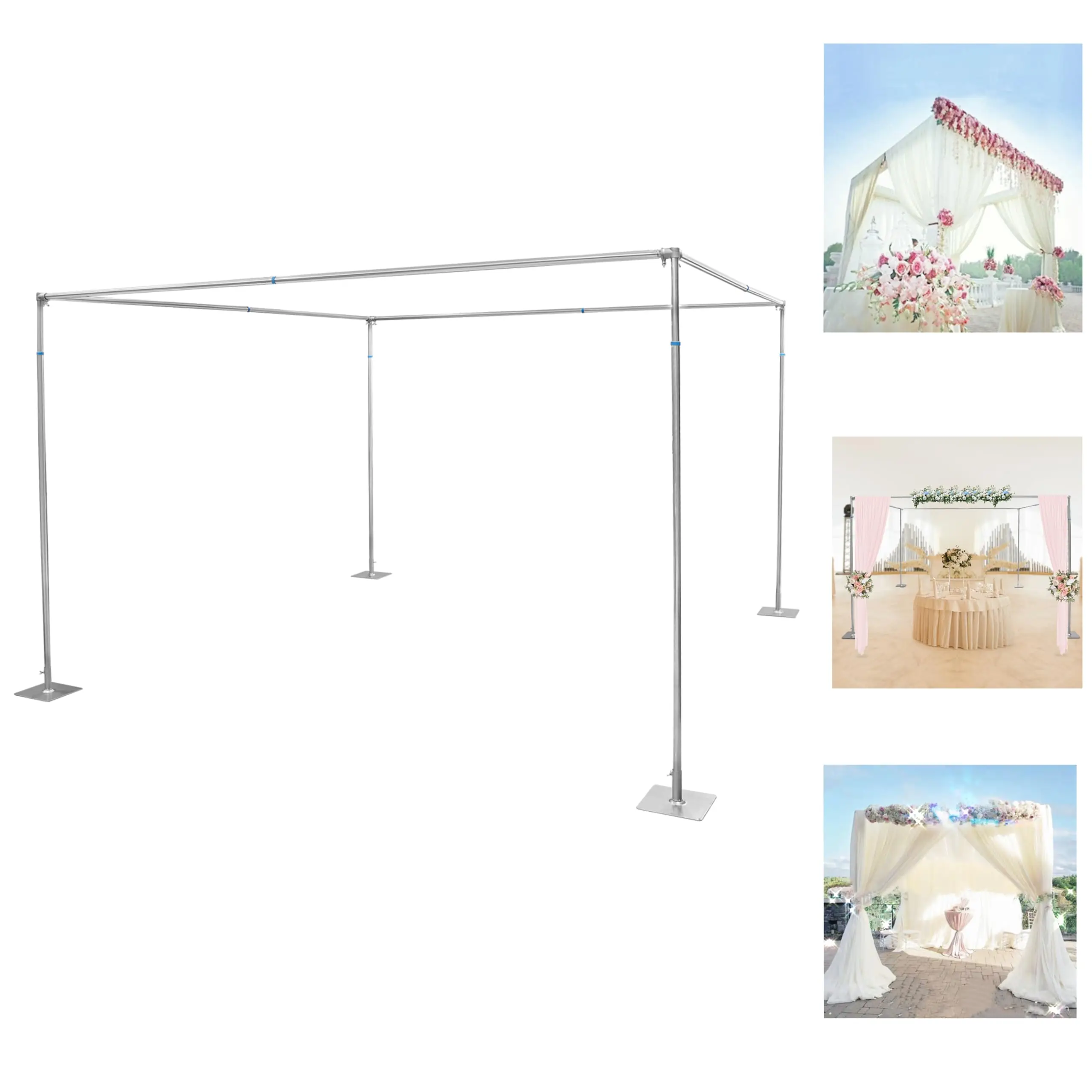 10ftx10ftx10ft Adjustable Portable Pipe and Drape Backdrop Stand Decoration Fe for Wedding Centerpieces Parties P