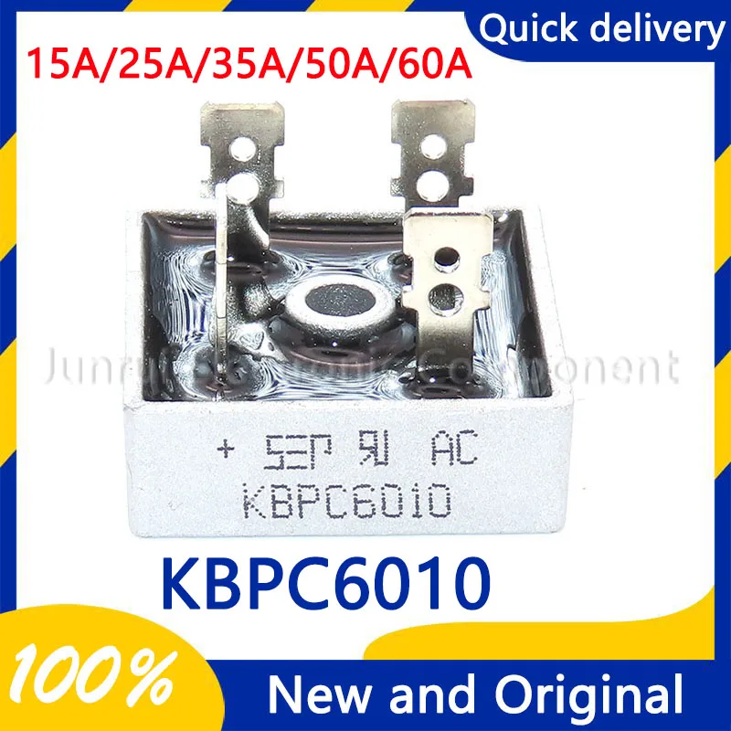 10 PÇS/LOTE KBPC6010 Pilha de ponte retificadora 15A/25A/35A/50A/60A ponte monofásica KBPC5010 KBPC2510 KBPC1510 KBPC3510