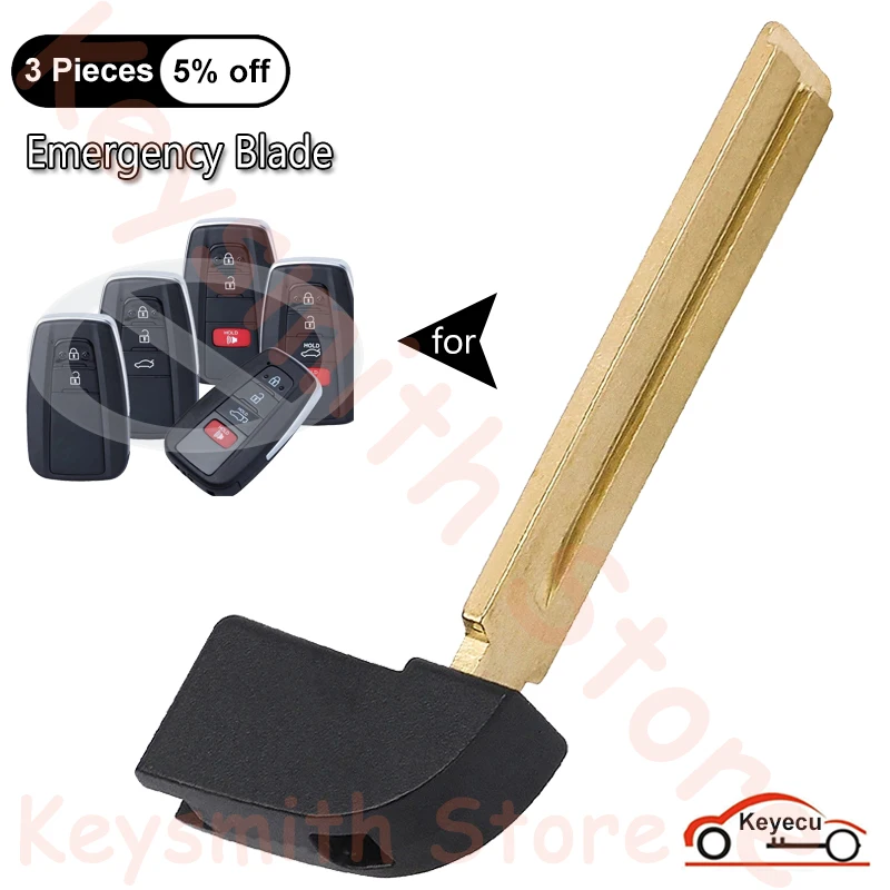 KEYECU Uncut Insert Emergency Key Blade for Toyota Avalon Camry C-HR Highlander Prius Prime RAV4 Corolla Auto Smart Remote Fob