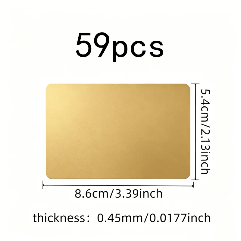 59 pcs 0.45mm Metal Business Card Blanks, Perfect for Laser Marking, DIY Engraving Projects Gift Name Cards