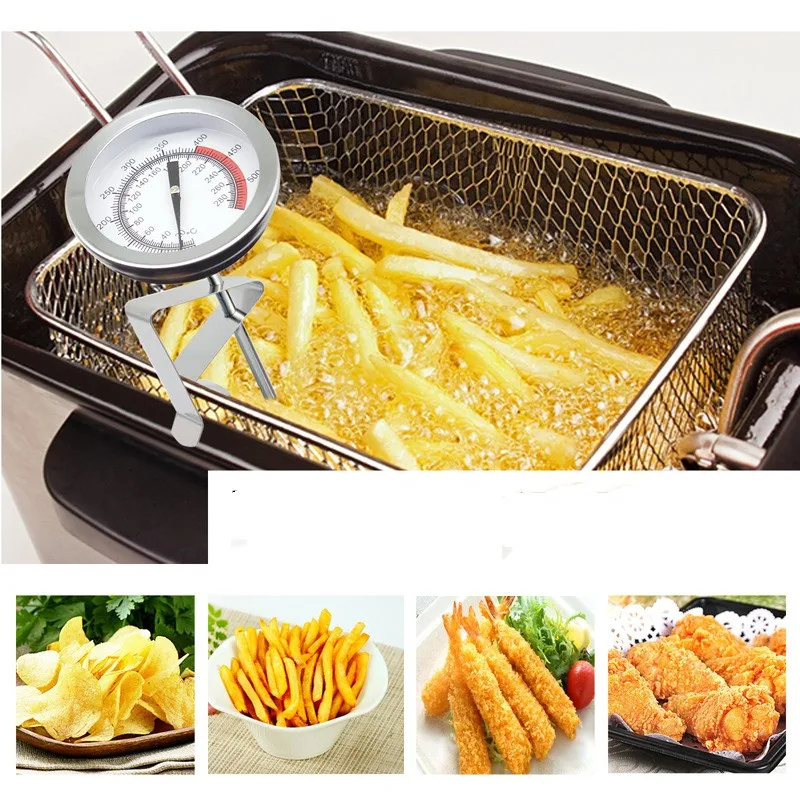 Wholesales Household Stainless Steel Kitchen Oil Thermometers Frying Food Thermometer