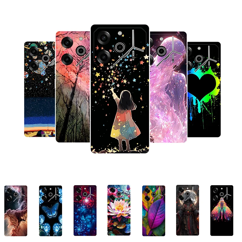 

For Tecno Pova 6 Pro 5G Case Fashion Girl Flower Soft Silicone Bumper Back Cover for Tecno Pova 6 Pova6 Neo Pova6Pro Phone Cases