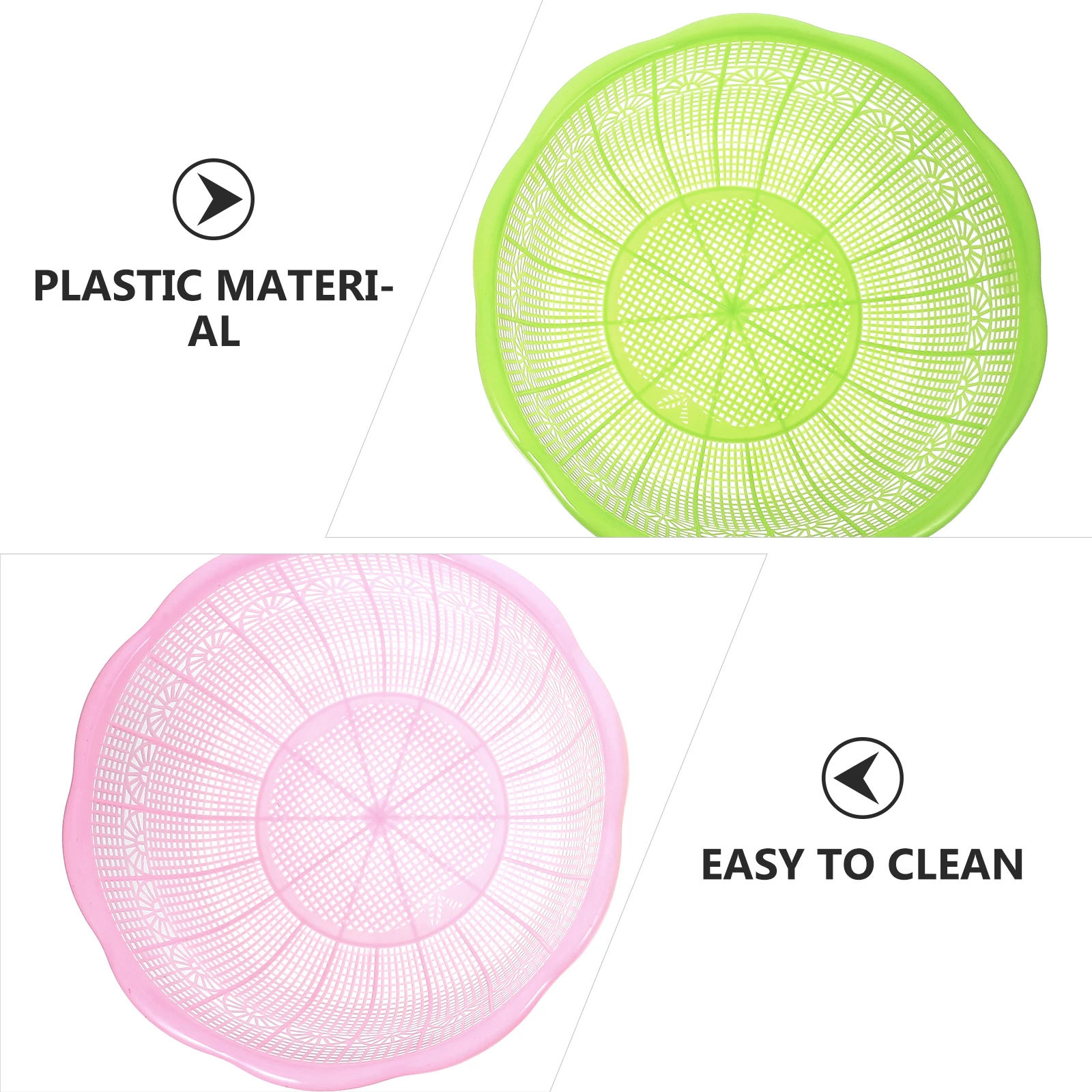 

4pcs Plastic Rice Sieve Basin Set Multifunctional Kitchen Tool Rustproof Waterproof Washing Bowl For Fruits Vegetables Dough