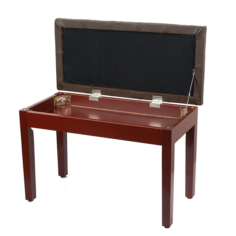 High End Solid Wood Piano Bench Padded Sponge Duet Leather Wood Piano Stool