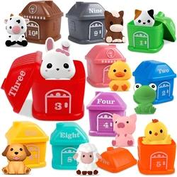 Children's Animal Finger Sleeve Doll Color Number Matching House Fun Cognitive Classification Puzzle Early Education Toys