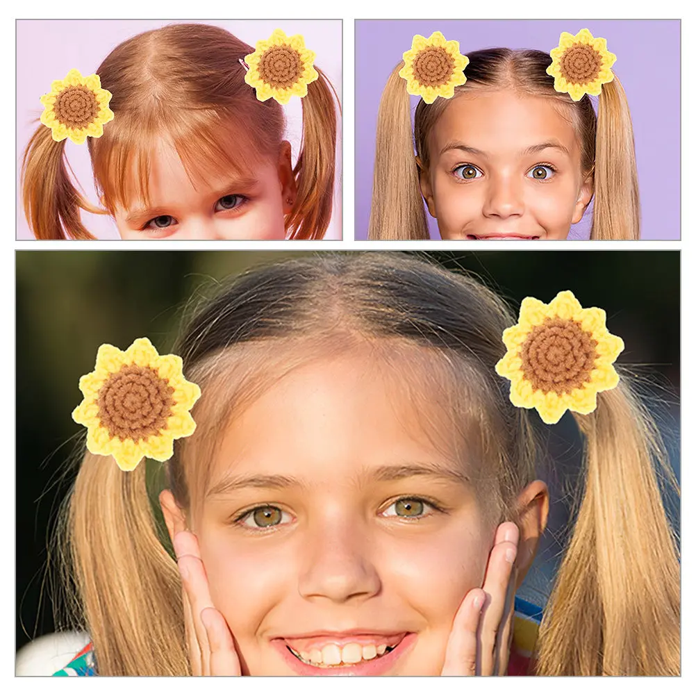 

3Pcs Sunflower Hair Ties Cotton Material Handmade Flower Hair Accessories for Women Stretchable Ponytail Holders Daily Party