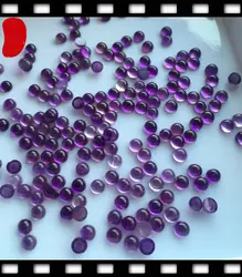 Wholesale 20pcs/pack Natural Amethyst 4mm 5mm Round Shape Semi-Precious Gemstone Jewlery Cabochon Ring Face For Jewelry