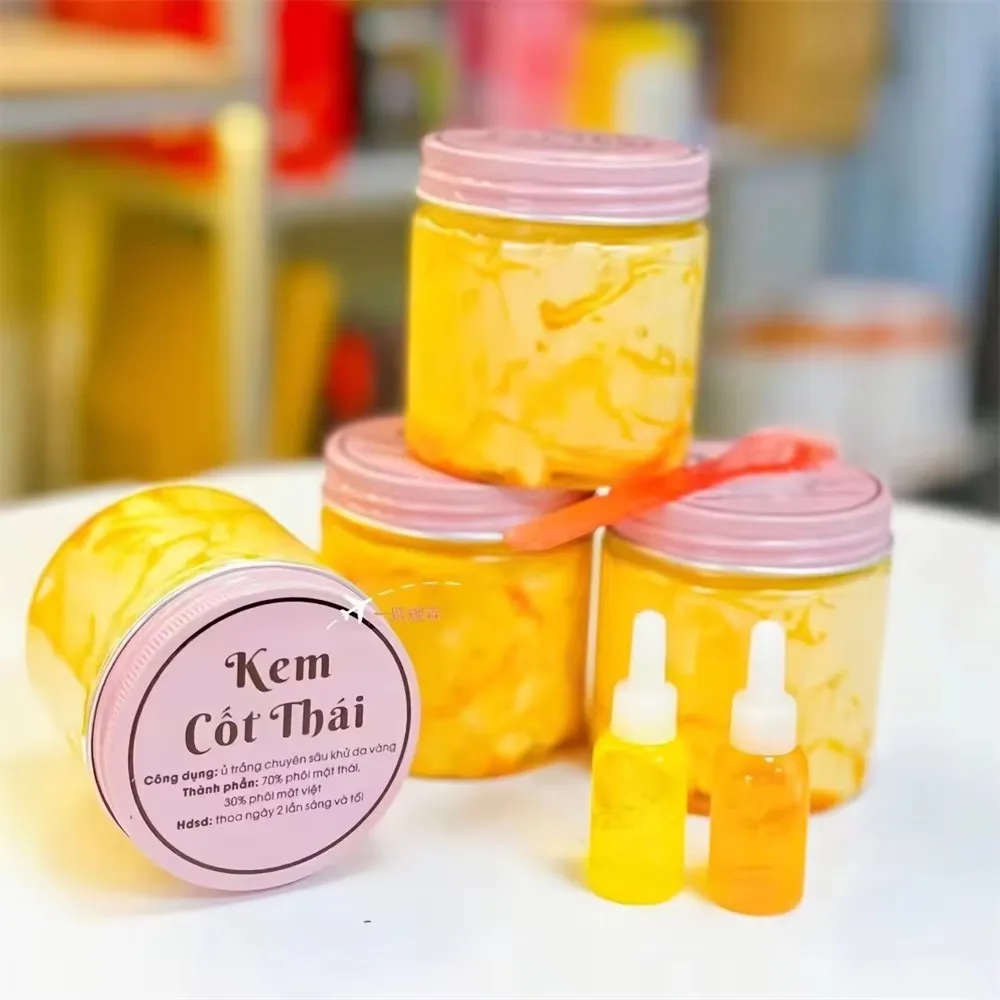 

200g Kem Body Cốt Thái Rỉ Dầu Vàng Nắp Hồng Trắng Mịn da , chống lão hóa , dưỡng ẩm da