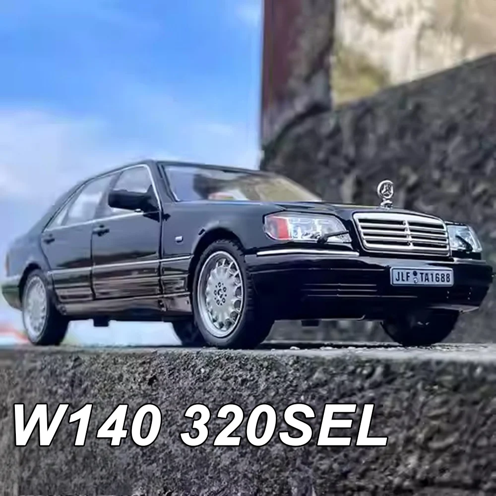 1:24 W140 320SEL 300SL modèles jouets voitures moulées sous pression portes ouvertes avec son lumière retirer les véhicules miniatures recueillir des cadeaux de mode