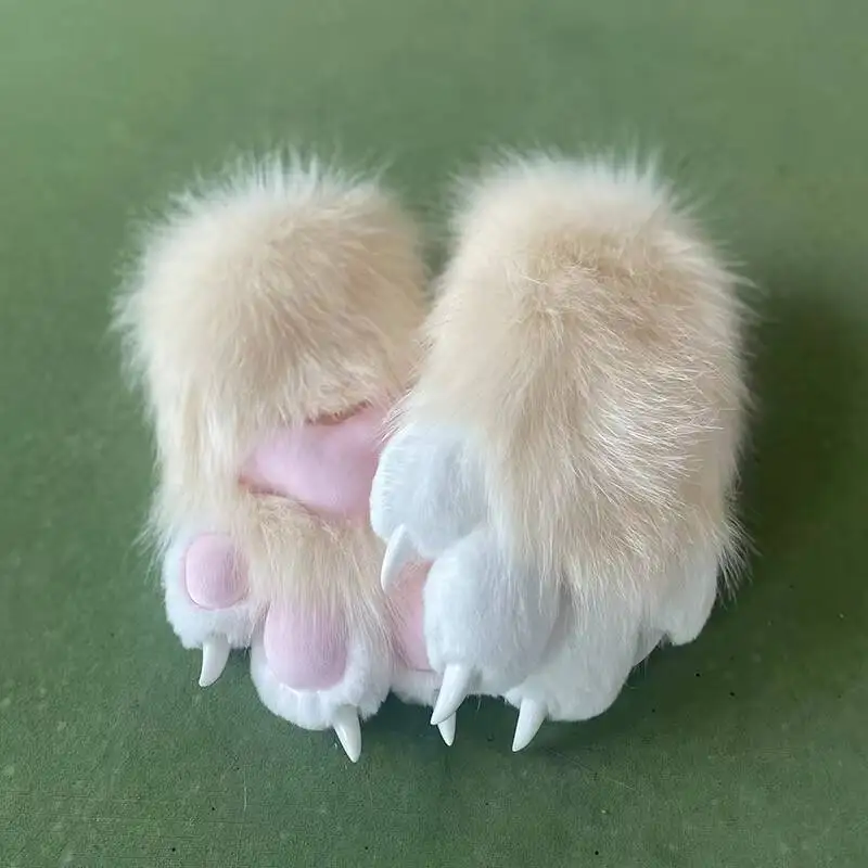 Nieuwe Fursuit Kigurumi Harige Dierenpoten Handschoenen Nagels Kig Cosplay Kostuum Wearable Harige Dieren Kleurrijke Klauwen Cos Rekwisieten Halloween