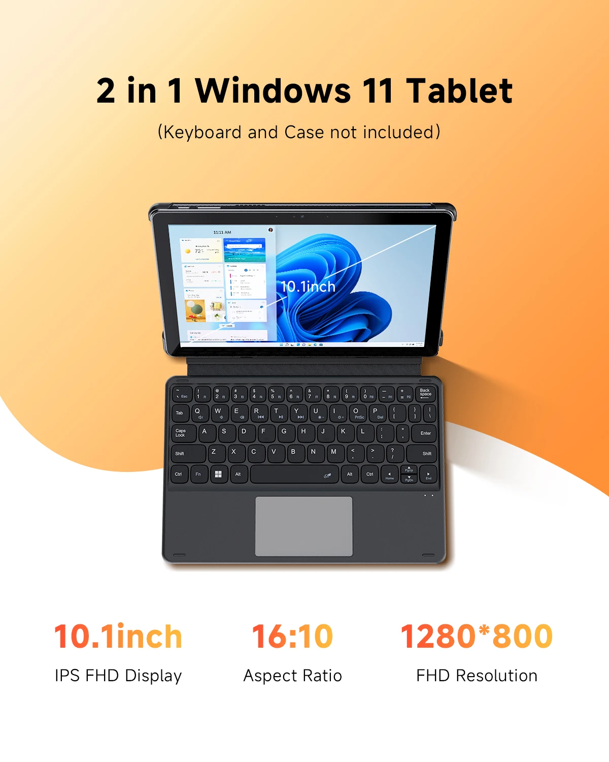 2024 CHUWI Hi10 X1 2 IN 1 Tablet Laptop Intel N100 UHD Graphics 10.1