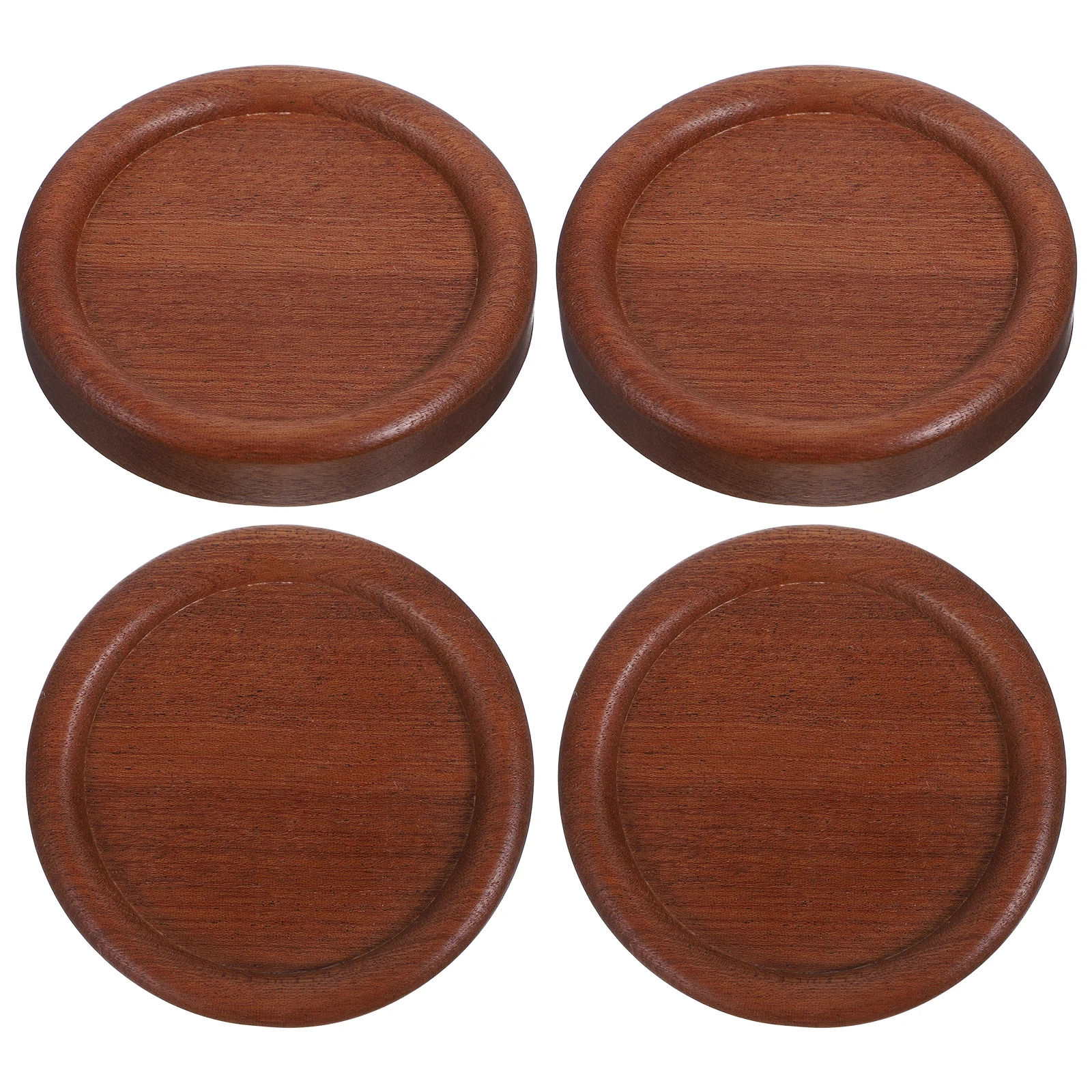 

4 Pcs Drinks Solid Wood Coaster Coffee Coasters Cup for Table Vintage Anti-skid Pads Mats Home Cups Light Brown Travel
