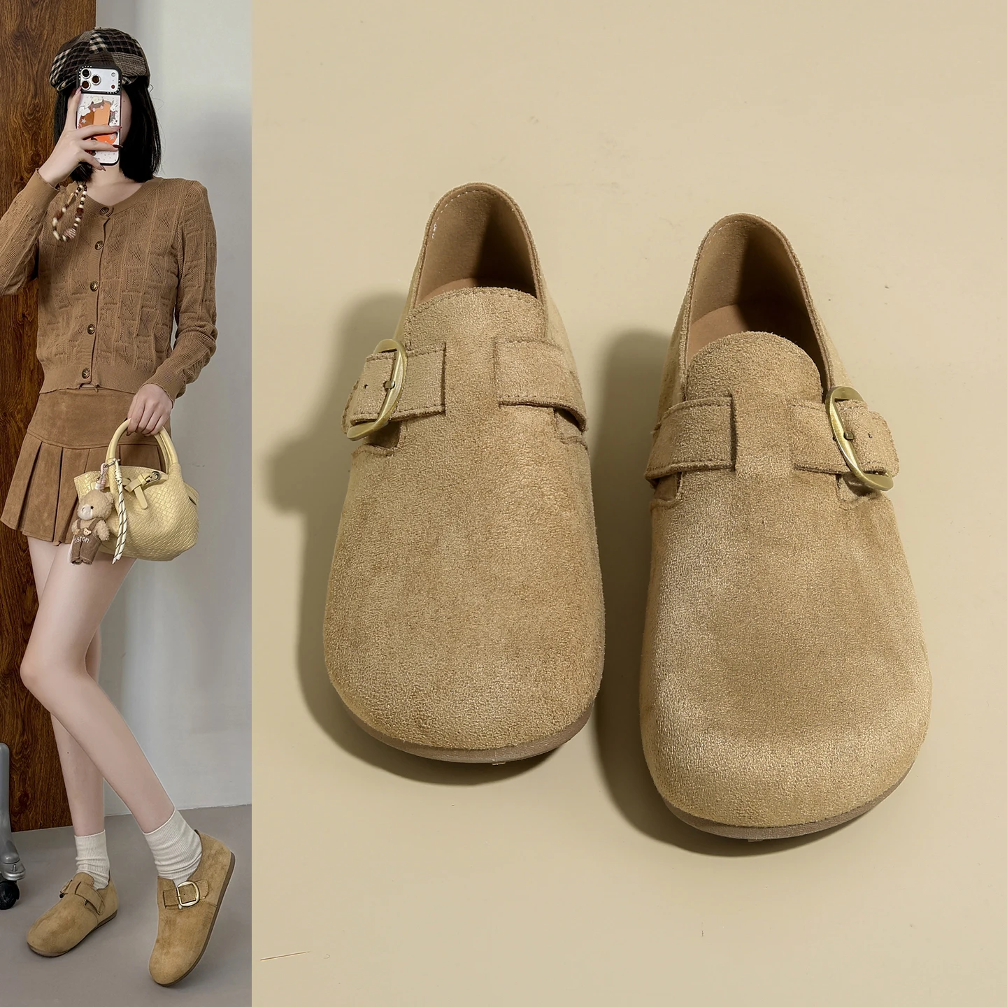 

2026 Spring New Women's Hidden Height-Increasing Loafers Mary Jane Loafers Versatile Slip-On Lazy Shoes