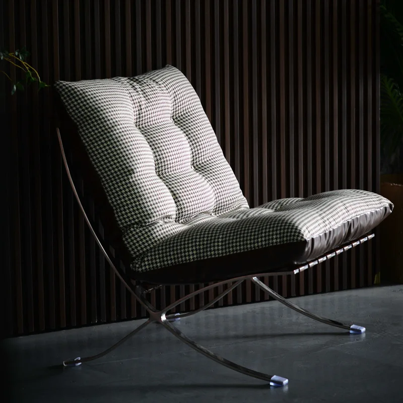 Medieval chair ancient oil wax leather single sofa living room minimalist lazy sofa recliner