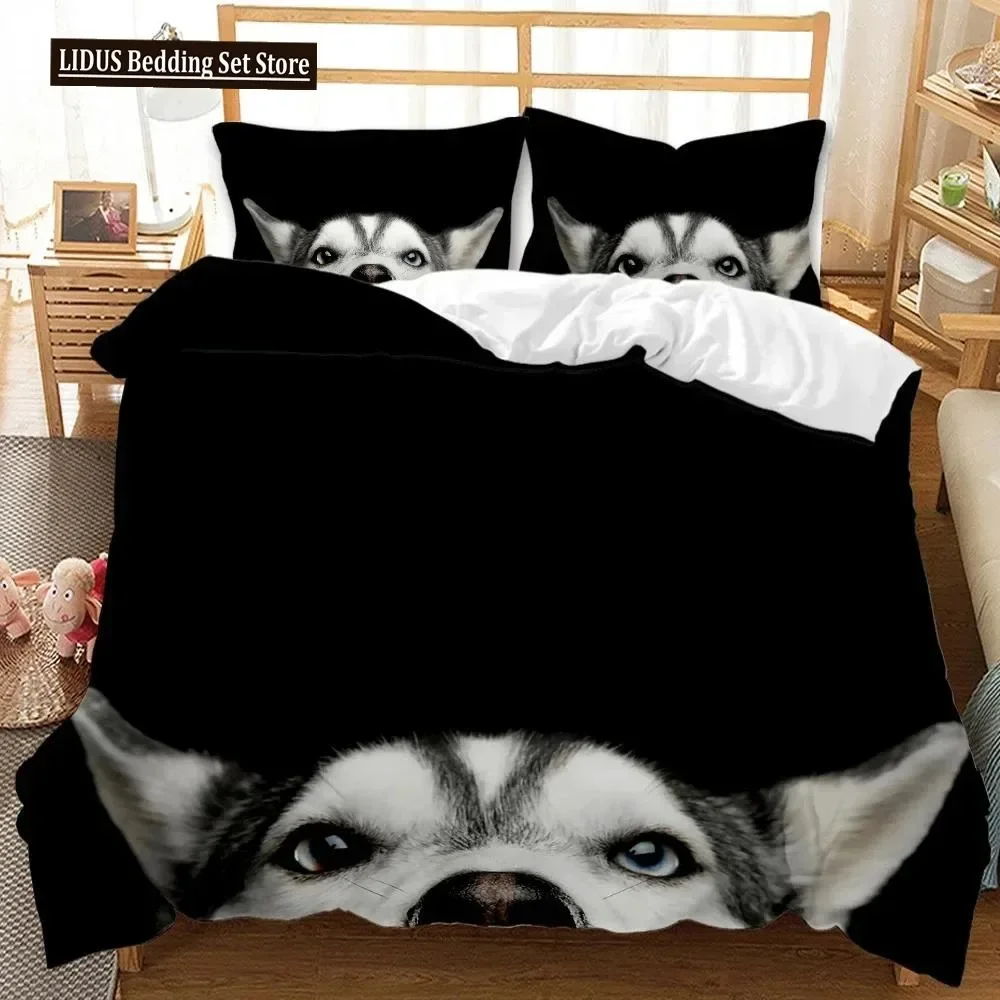 Dog Duvet Cover Set Lovely Pug Dog With Gun Bedding Set For Kids Teens Cartoon Pet Double Queen King Size Polyester Quilt Cover
