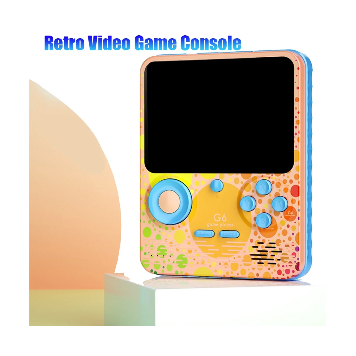 G6 Retro Video Game Console Handheld Game Player 3.5 Inch Screen Built-in 666 Games 6000 MAh for Phone Charging(A)