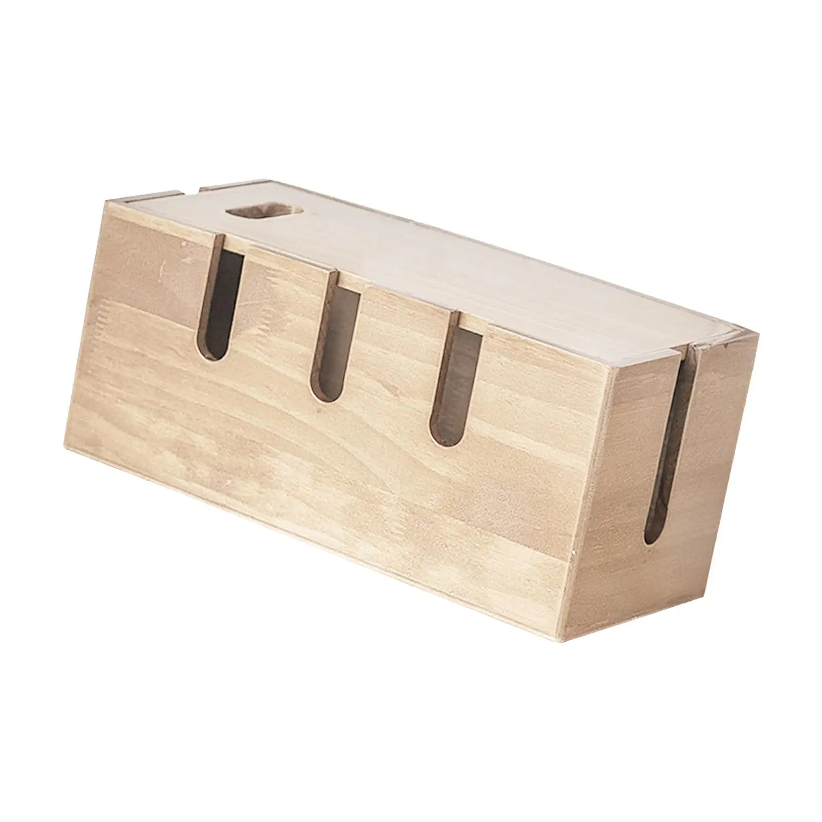 Cable Management Case Wooden Cord Hider Organizer Box for Desk Computer TV Power Strip Cover