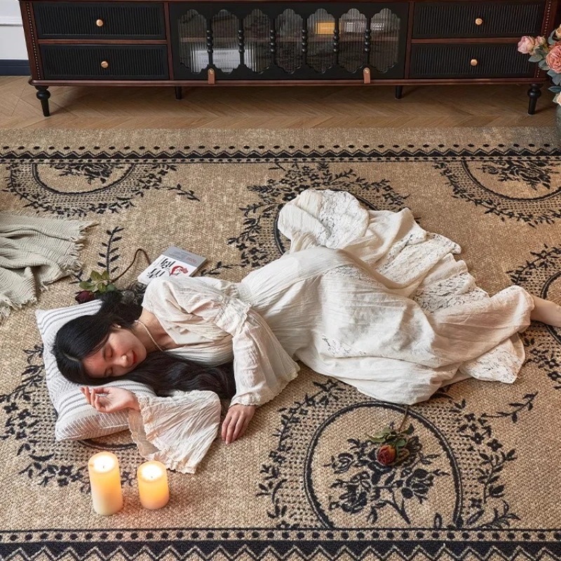 

Wool carpet living room 2025 new French retro high-end American sofa floor mat