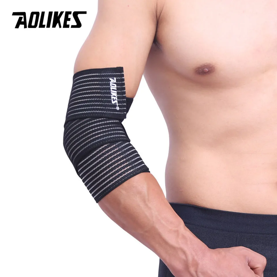 AOLIKES 1 PZ 40-180 cm Compressione Benda Protezione Ginocchio Supporto Brace Sport Elastico Gomito Cinghie Fasce Per Gamba Elast Bandag