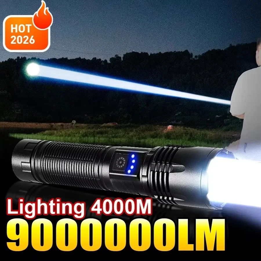 aliexpress rechargeable flashlight 365nm UV (Pro) this elegant black light flashlight supports up to 80 minutes of continuous use 99000000LM Power Flashlights 8500M LED