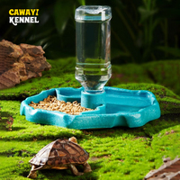 Automatic Reptile Feeder Lizard Water Bowl Corner Dish with Water Bottle for Small Animal Pet Turtle Maned Lion Gecko Lizard
