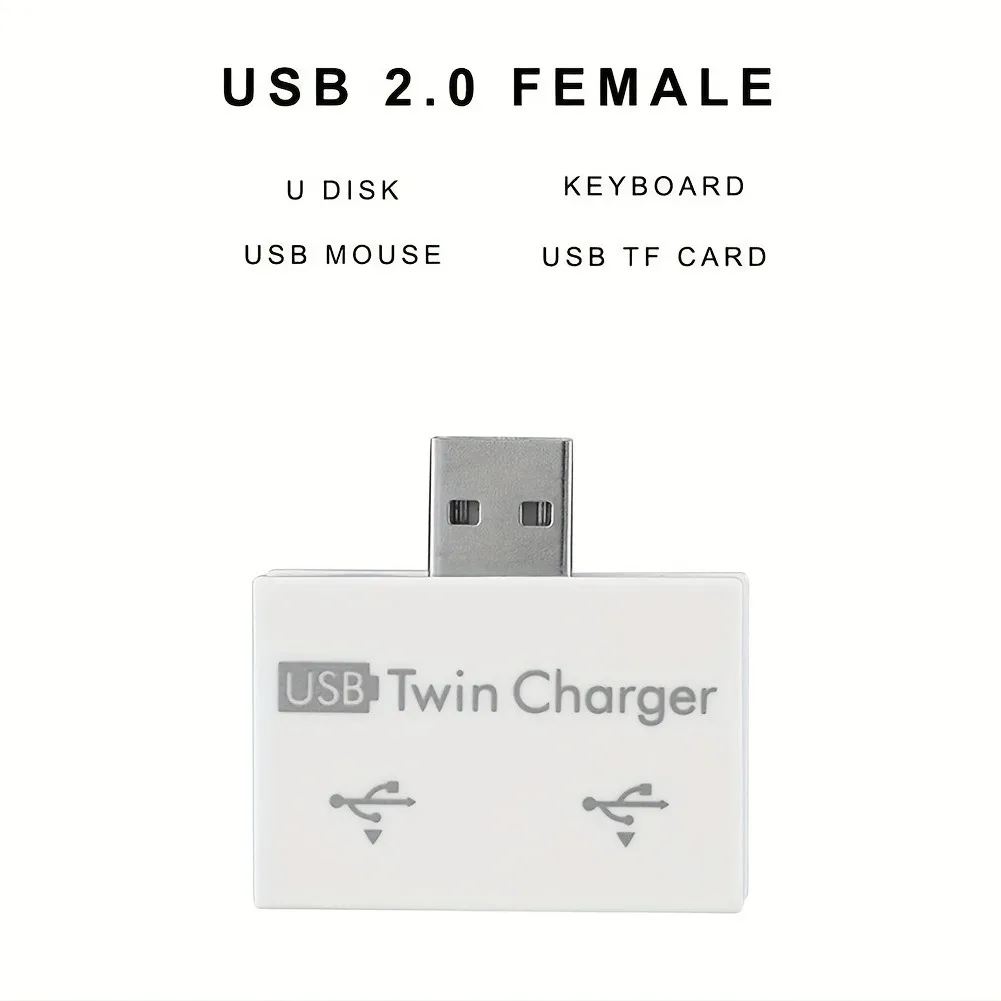 휴대폰 노트북 PC용 USB 1/2 충전 데이터 인터페이스 분배기, 모바일 USB 2.0 허브 어댑터 변환기, 컴퓨터 충전 액세서리