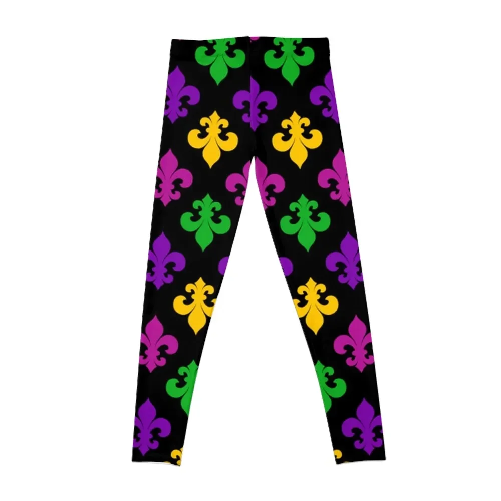 Mardi Gras Fleur de Lis Leggings push up tights for for girls sports for push up legging Womens Leggings